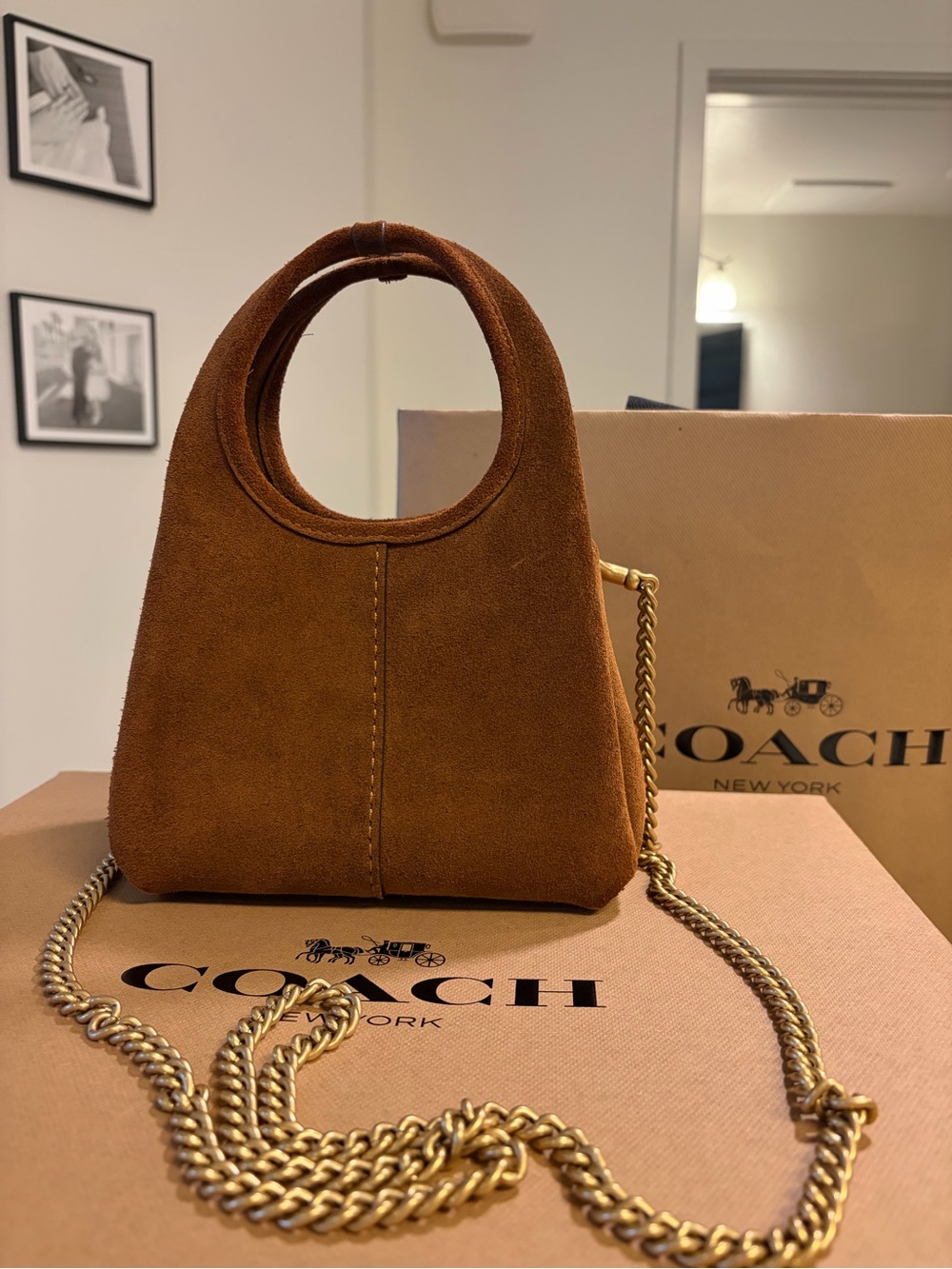 Coach Lana 19 in Warm Brown Suede - Picture 3 of 9